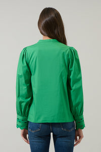 Ziana Button Down Ric Rac Trim Shirt
