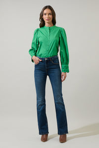 Ziana Button Down Ric Rac Trim Shirt