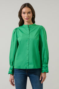 Ziana Button Down Ric Rac Trim Shirt