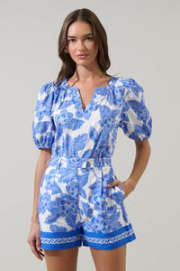 Rency Floral Gily Puff Sleeve Top