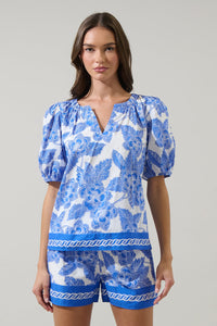 Rency Floral Gily Puff Sleeve Top