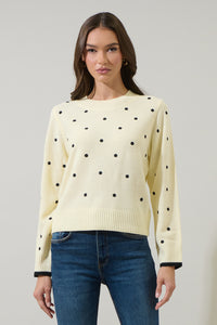 Luxie Polka Dot Contrast Sweater