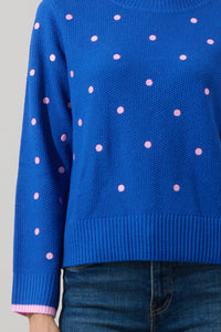 Luxie Polka Dot Contrast Sweater