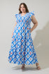 Lobster Bay Sunfire Tiered Midi Dress Curve