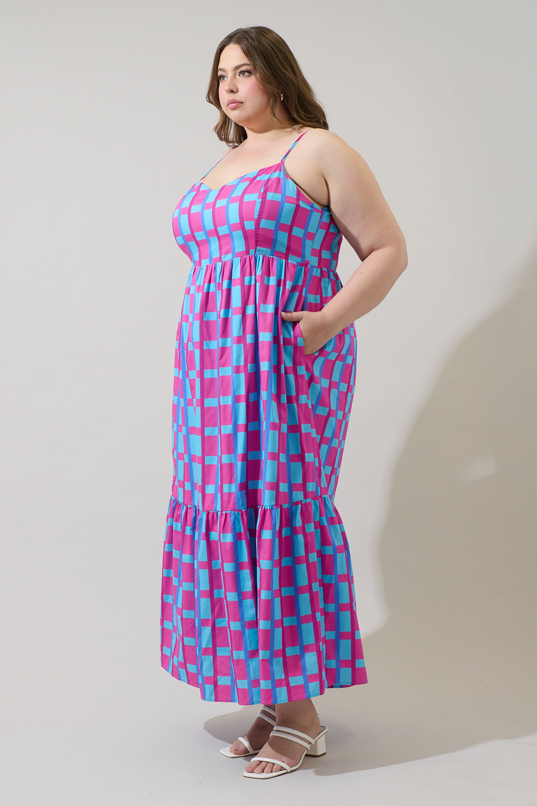 affordable flowy dresses Magee Floral Cabana Flowy Maxi Dress L / White BLUE MULTI