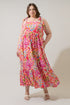 Nomi Floral Hendy Shoulder Tie Maxi Dress Curve