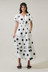 Randal Polka Dot Palmer Poplin Tiered Maxi Dress