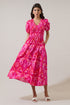 Prissa Ikat Brenty Smocked Midi Dress
