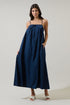 Melly Pleated Bow Maxi Dress