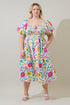Kress Floral Maray Smocked Midi Dress Curve