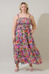 Rendal Floral Lindsy Smocked Maxi Dress Curve