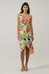 Wissa Tropical Beli Wrap Midi Dress