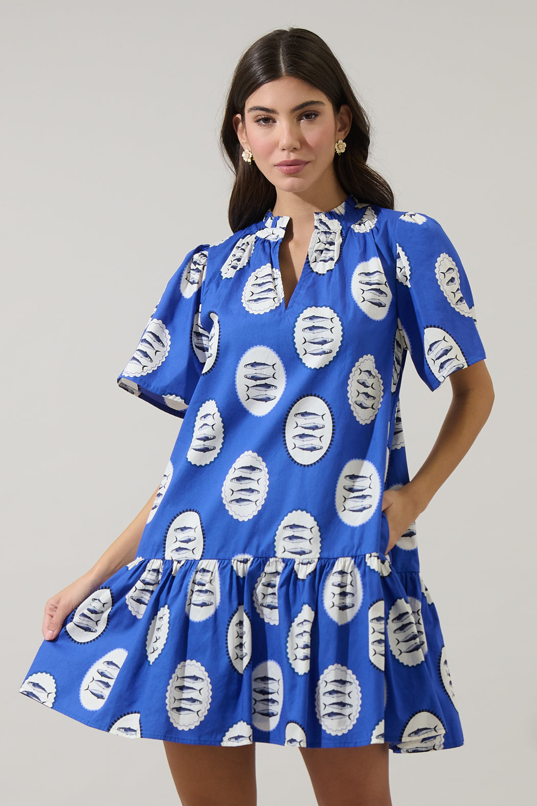 cotton sardine dress SARDINE MINI DRESS SARDINE / XXL