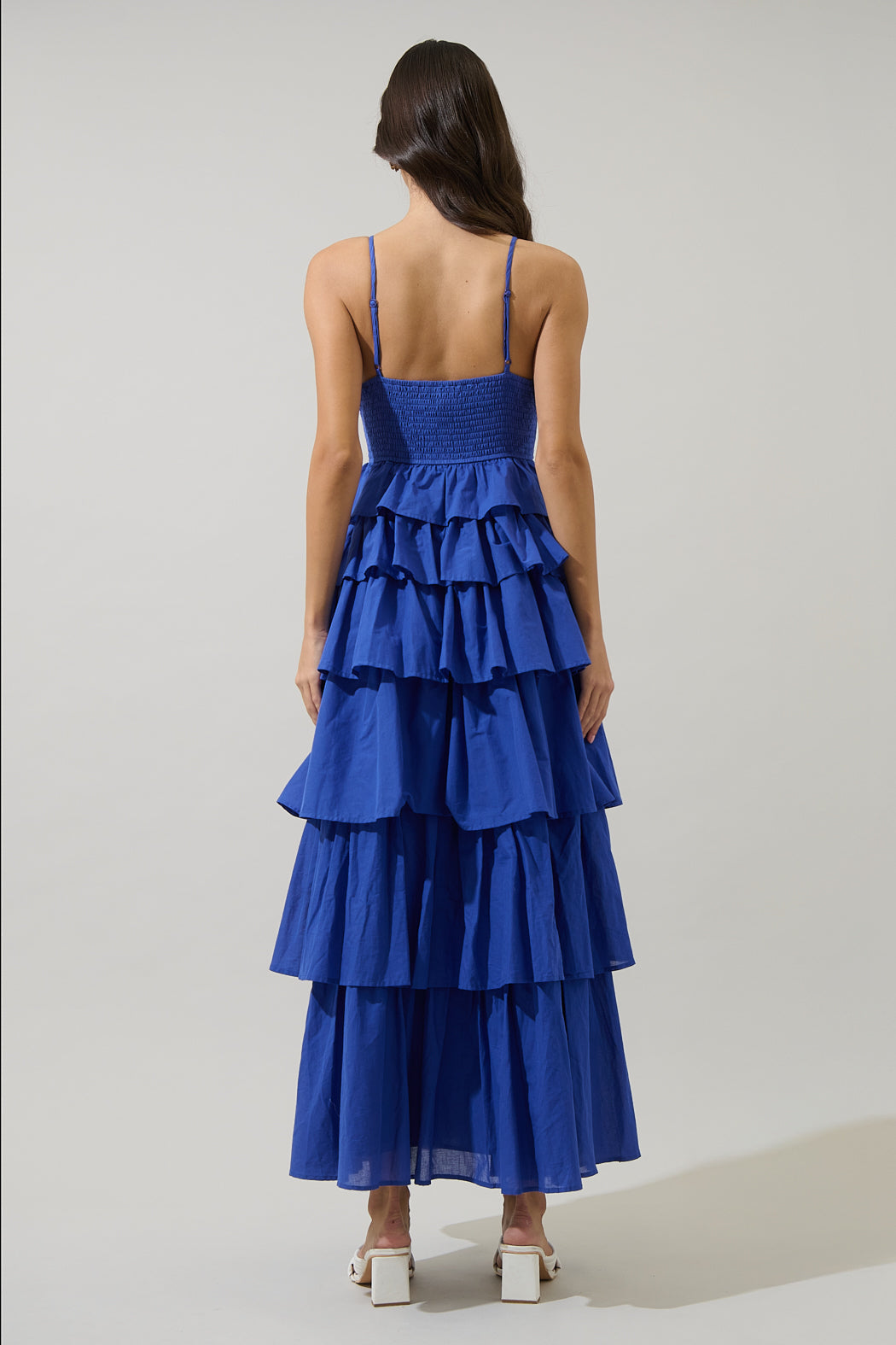 Marvey Ruffle Tiered Maxi Dress COBALT / XL by Sugarlips Marvey Ruffle Tiered Maxi Dress COBALT / XL by Sugarlips