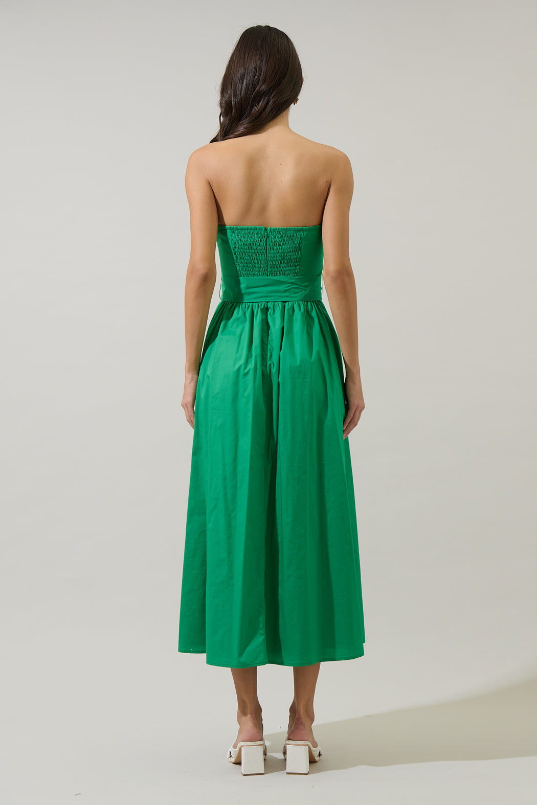 Janelle Strapless Midi Dress KELLY-GREEN / L