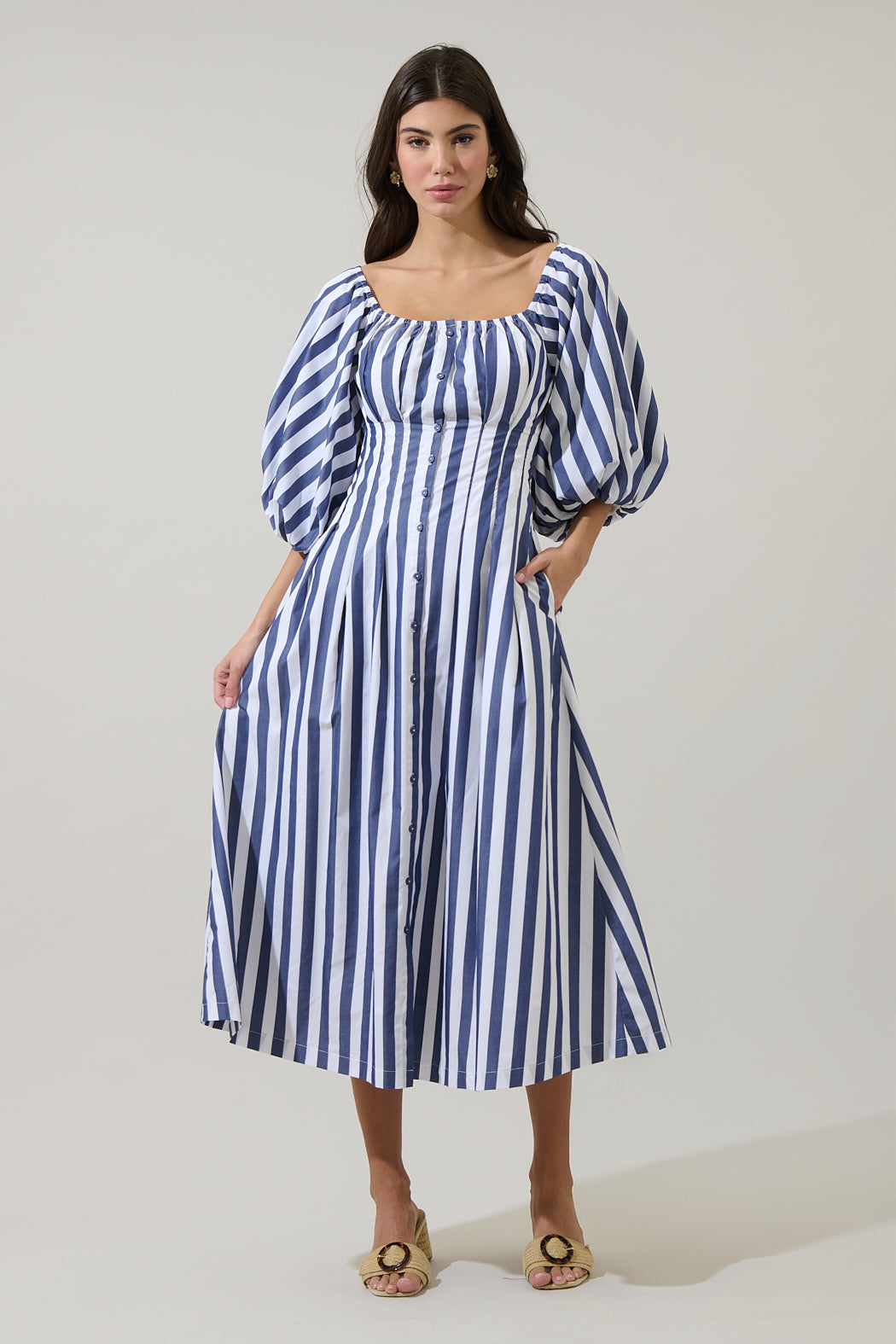 off shoulder dress stripe Striped Off Shoulder Dress