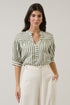 Catana Striped Split Neck Top