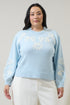 Celestial Floral Embroidered Sweater Curve