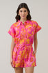Elaris Floral Mavy Button Up Romper