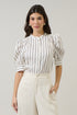 Kamara Striped Klina Drape Sleeve Top