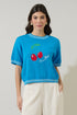 Brissy Cherry Drop Shoulder Sweater Top