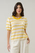 Dannah Stripe Crochet Sweater Top