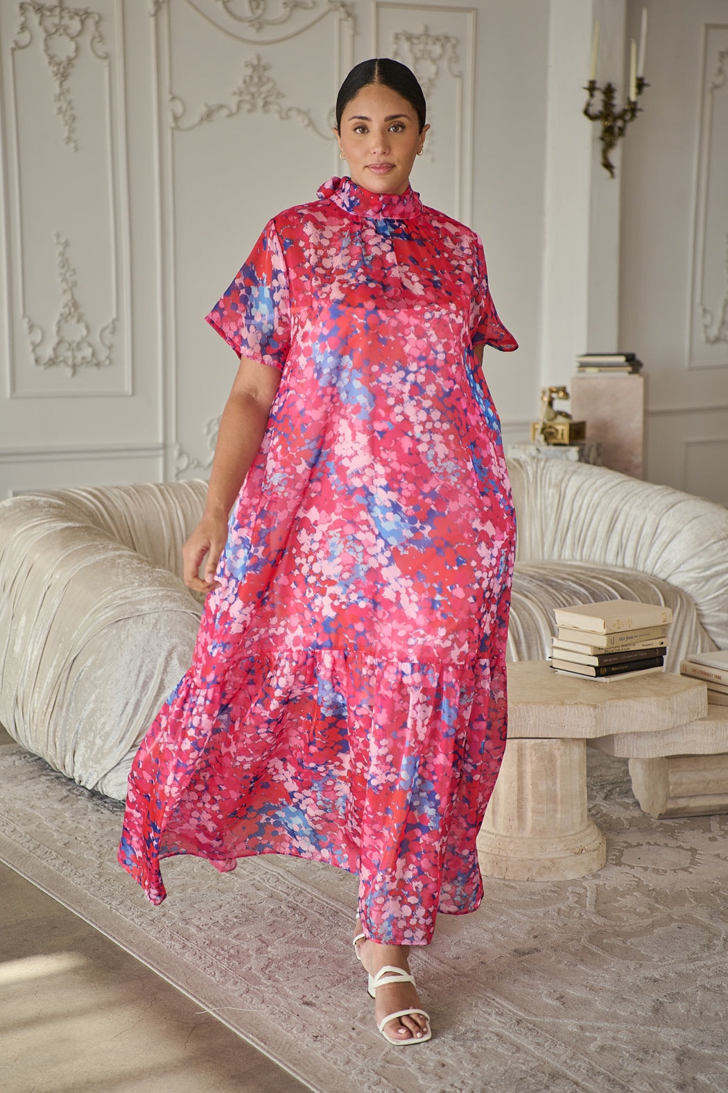 Leah Abstract Dime Organza Maxi Dress Curve Sugarlips Leah Abstract Dime Organza Maxi Dress Curve Sugarlips