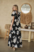 Medina Floral Dime Mockneck Maxi Dress