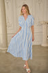 Silvie Pleated Midi Dress Fays Stripe