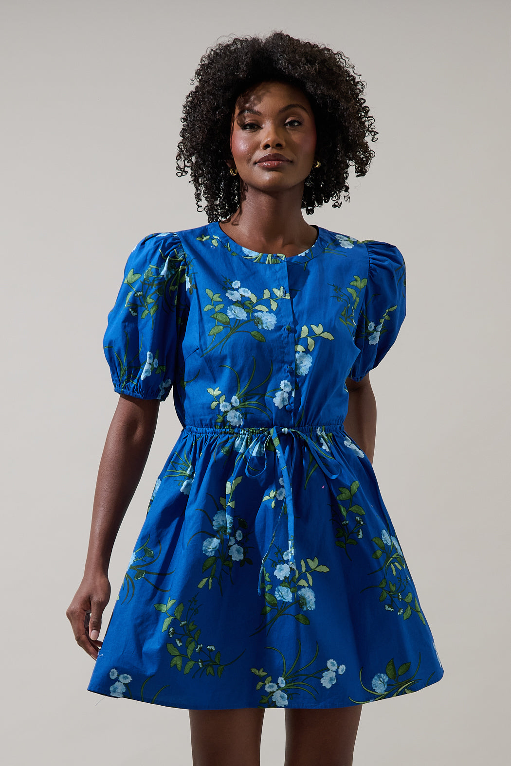 Sendra Floral Alba Puff Sleeve Mini Dress – Sugarlips