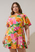 Jovana Floral Flouncy Mini Dress Curve