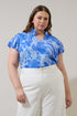 Veran Floral Poly Smocked Top Curve