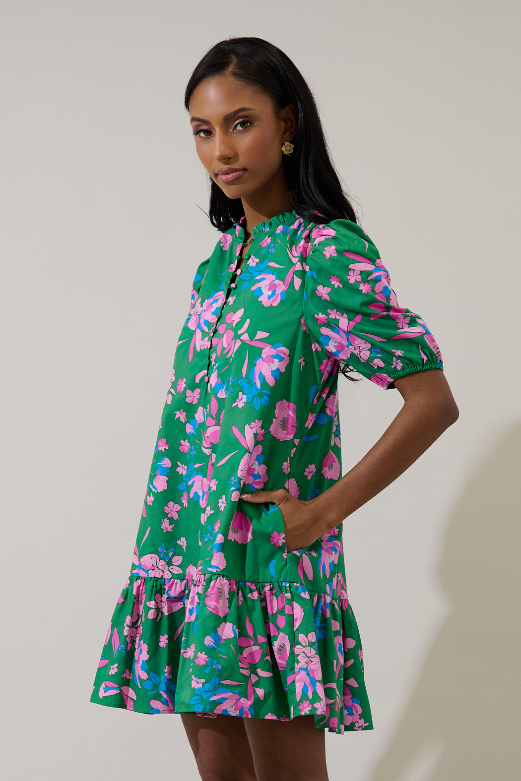 Rully Shift Mini Dress Denavi Floral Sugarlips Rully Shift Mini Dress Denavi Floral Sugarlips