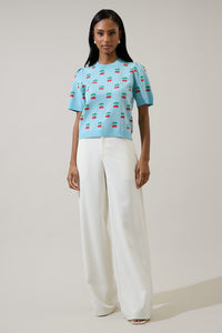 Cherryville Short Sleeve Sweater Top – Sugarlips
