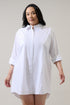 Kaira Poplin Button Down Shirt Dress Curve