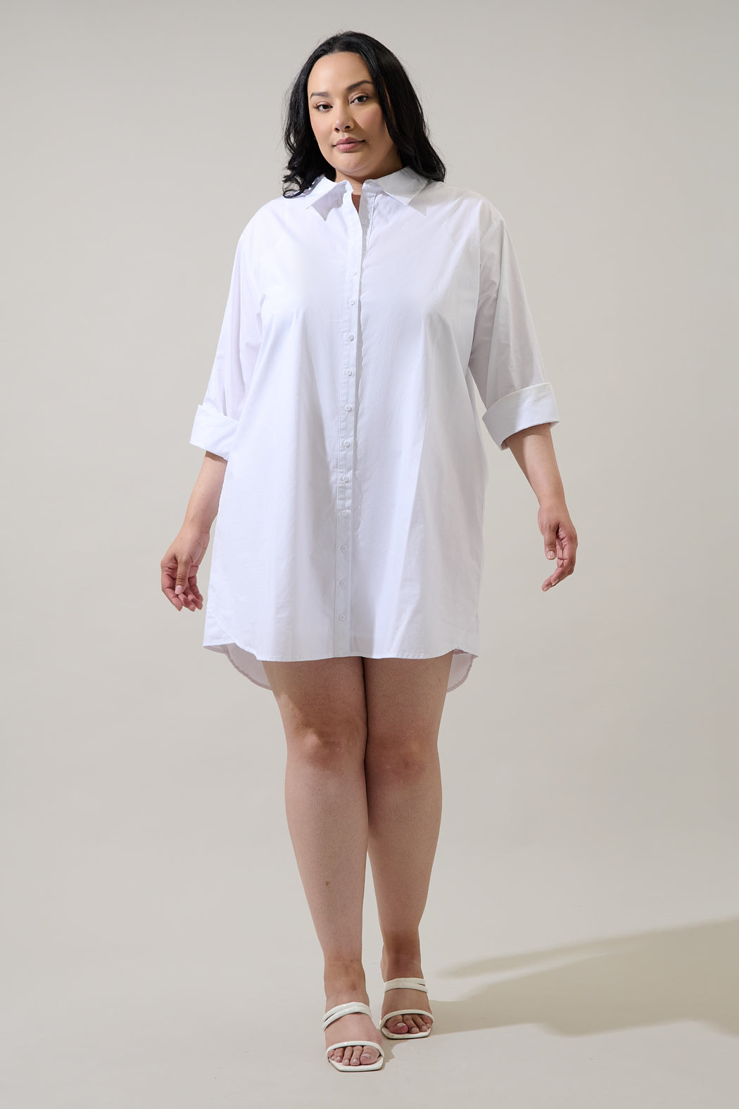 affordable shirt dresses Happy Go Lucky t-shirt dress Cream Cream / Small