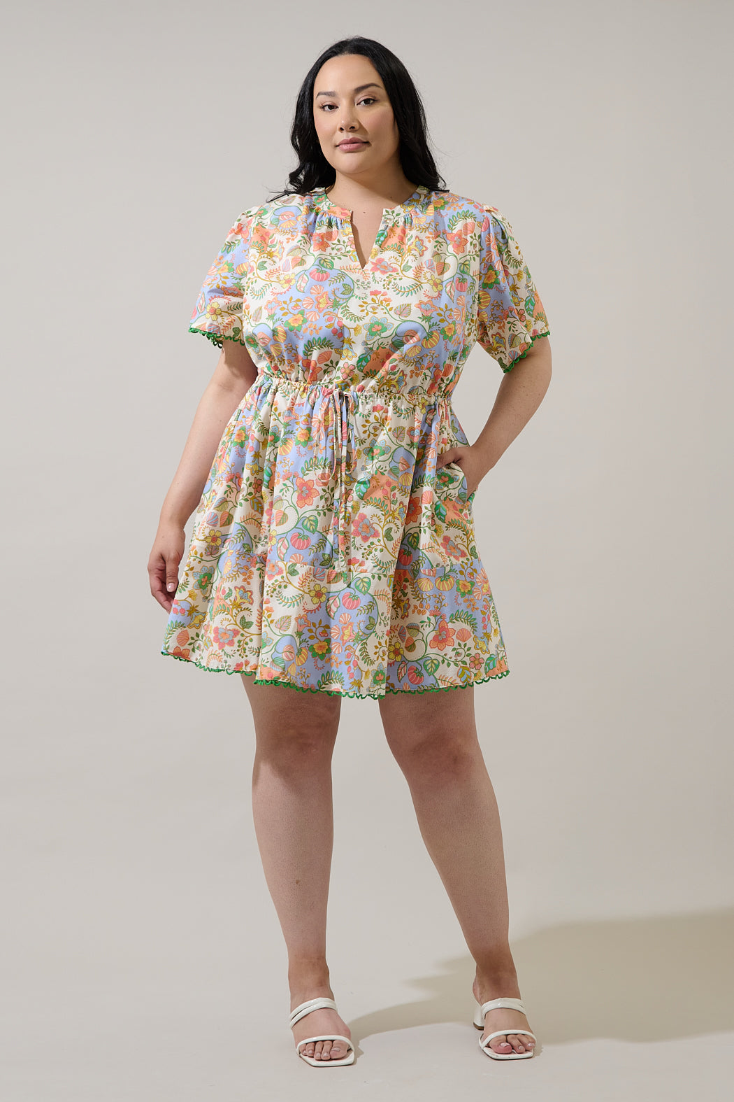 floral off the shoulder shift dress Chevron Stripes Floral Off Shoulder Shift Dress