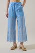 Geyser Striped Eyelet Wide Leg Pants