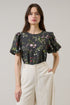 Jilly Floral Melida Bubble Sleeve Blouse