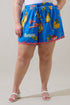 Alanie Tropical Halle Drawstring Shorts Curve