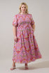 Ramsie Floral Bermy Smocked Maxi Dress Curve