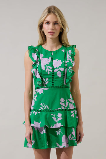 Riona Floral Sammi Button Down Ruffle Top main image 1