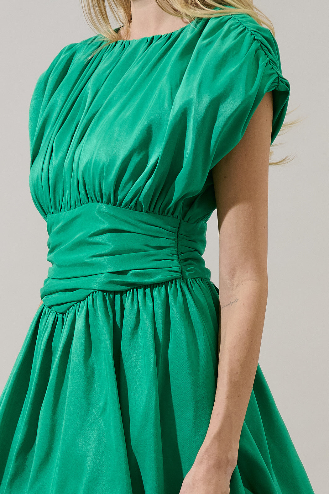 ruched bubble dress Honeysuckle Strapless Bubble Hem Ruched Mini Dress
