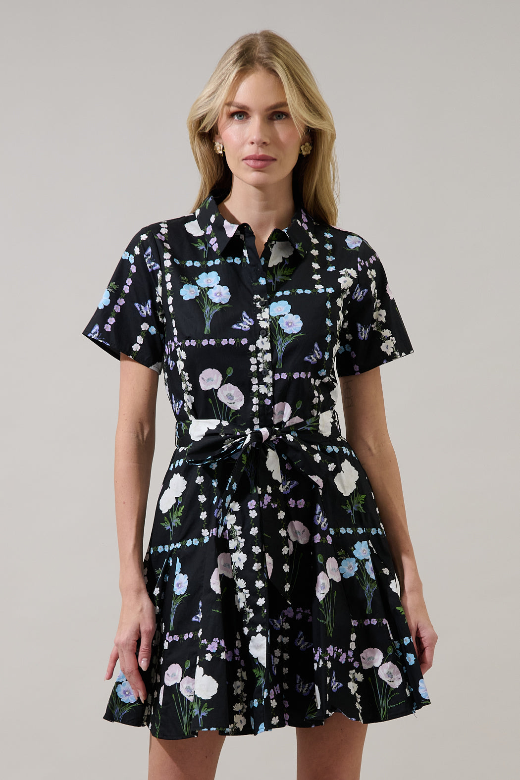 Chellie Shift Mini Dress Trevis Floral