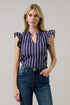 Adlina Ruffle Top Verta Stripe