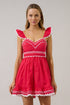 Gennie Contrast Ruffle Mini Dress