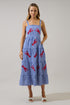 Lobster Embroidered Tiered Midi Dress