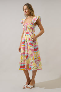 Urbina Smocked Midi Dress Farmers Market – Sugarlips