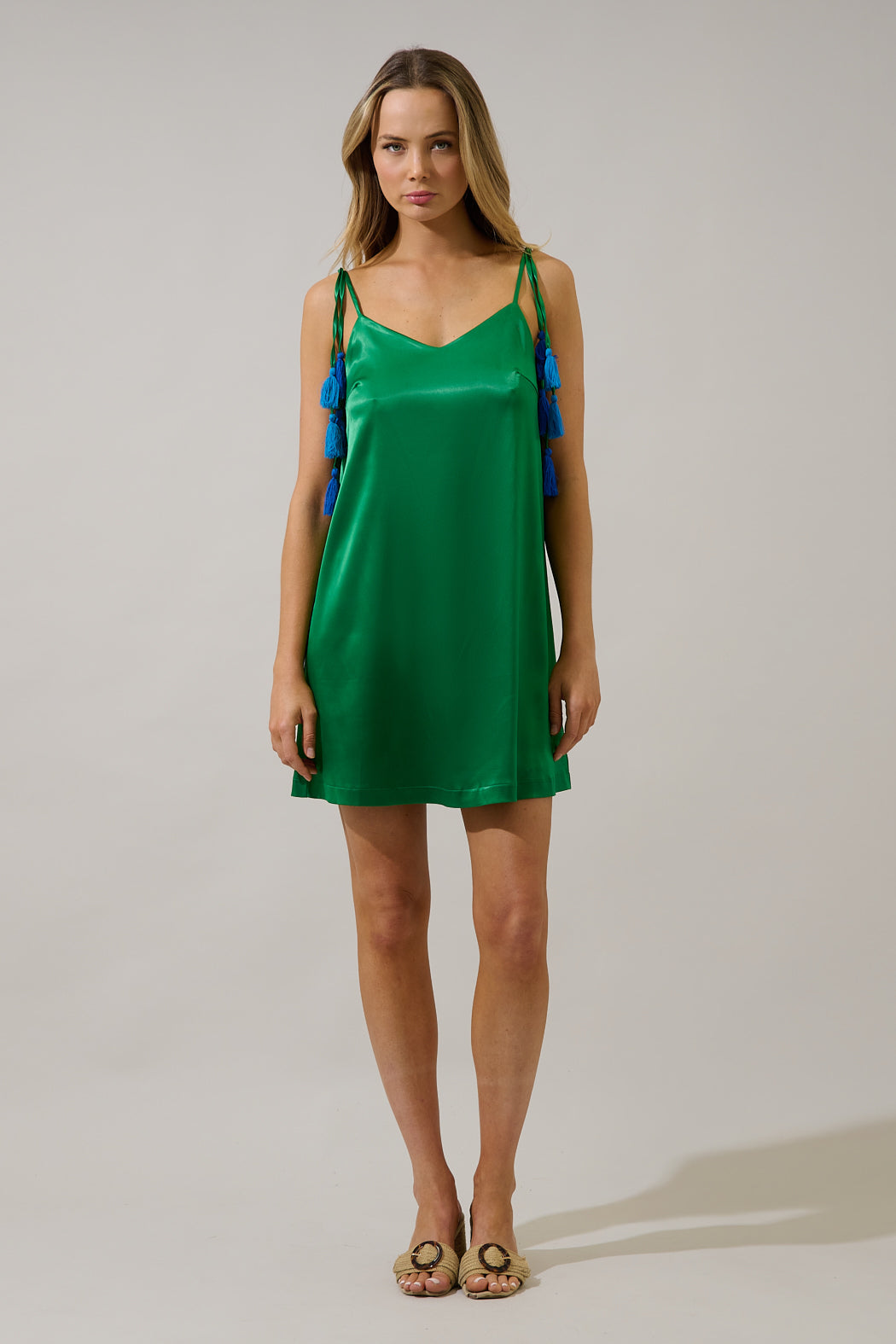 Karinel Tassel Satin Mini Dress KELLY-MULTI / S by Sugarlips