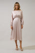 Chateau Satin Dolman Sleeve Midi Dress